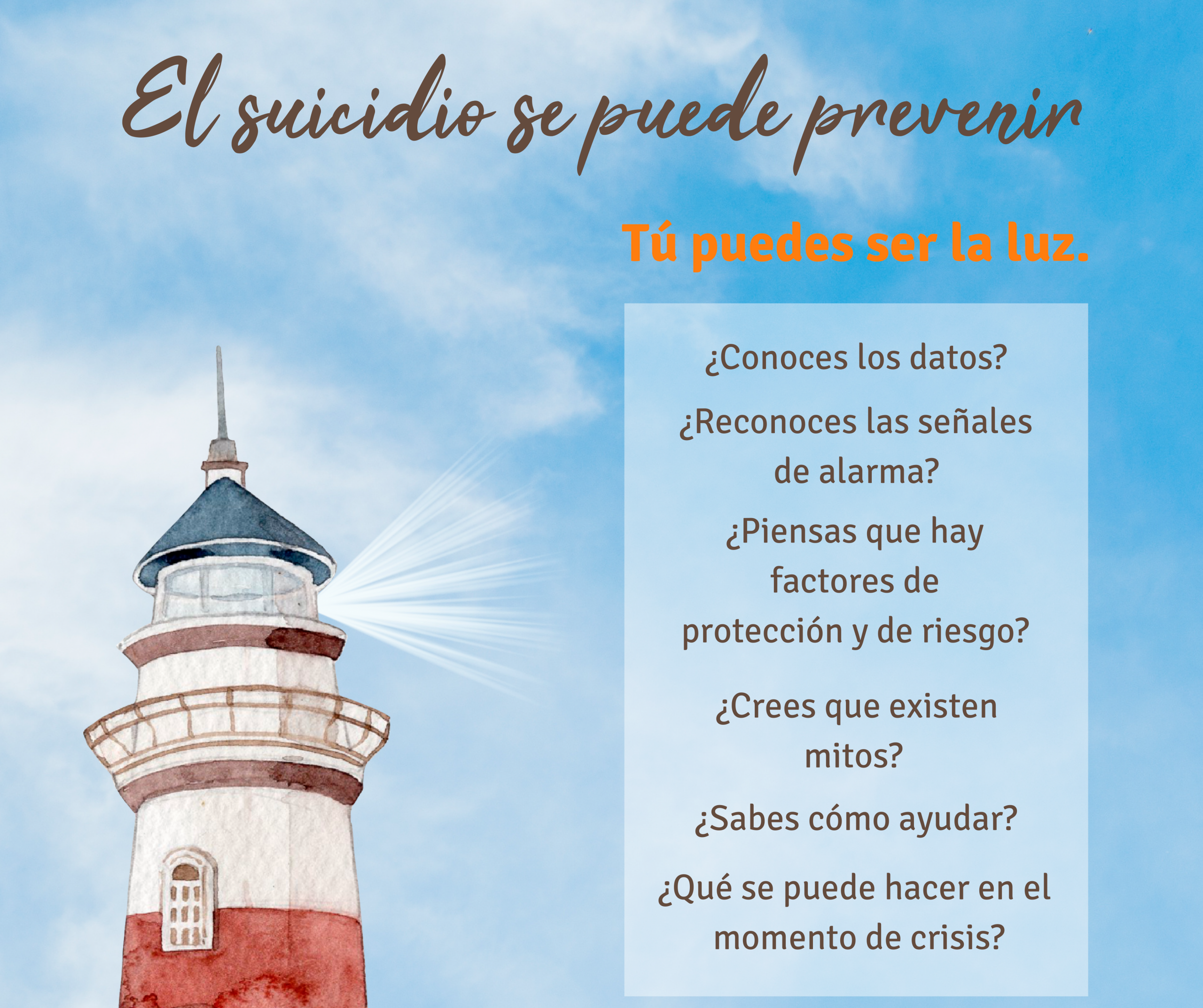 Poner luz para prevenir el suicidio y acompañar a personas con ...