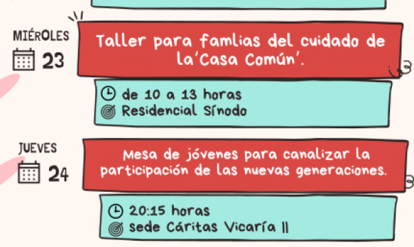 AGENDA SEMANAL DE CÁRITAS DIOCESANA DE MADRID DEL 21 AL 27 DE FEBRERO
