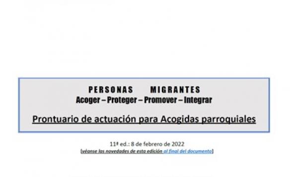 Prontuario de actuación para Acogidas parroquiales, inmigración