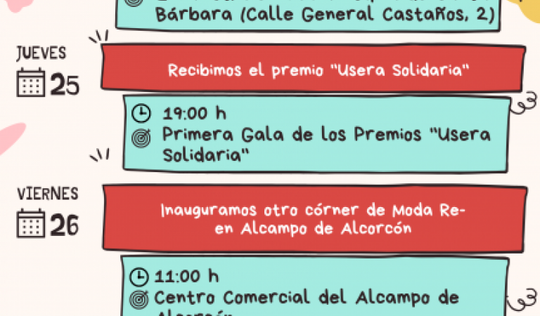 AGENDA SEMANAL DE CÁRITAS DIOCESANA DE MADRID DEL 22 AL 28 DE NOVIEMBRE