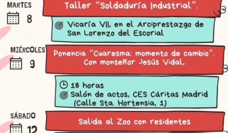 AGENDA SEMANAL DE CÁRITAS DIOCESANA DE MADRID DEL 7 AL 12 DE MARZO
